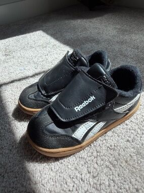 Reebok Kids Black, White & Brown Velcro Sneakers